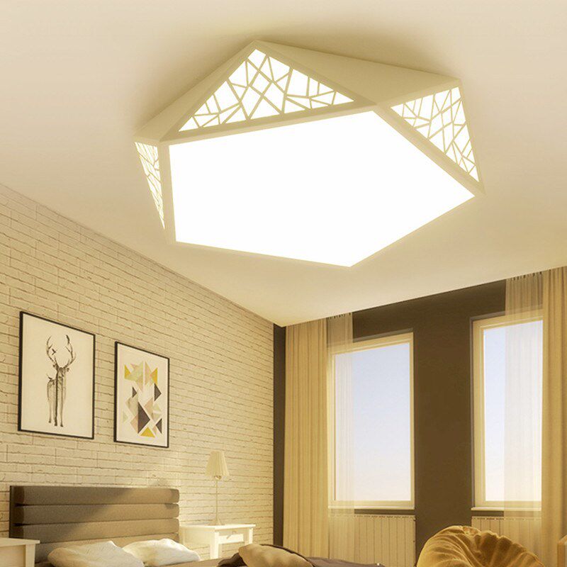 卧室灯个性 吸顶灯led创意几何北欧温馨房间大气简约X现代客厅灯