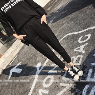 大码小脚哈伦裤女春夏胖mm200斤九分萝卜裤适合胯大腿根粗的裤子