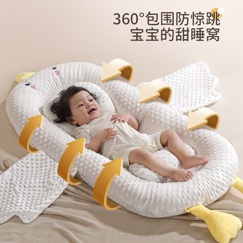便携式床中床婴儿宝宝防压床新生儿睡觉神器落地安抚折叠斜坡凉席图片