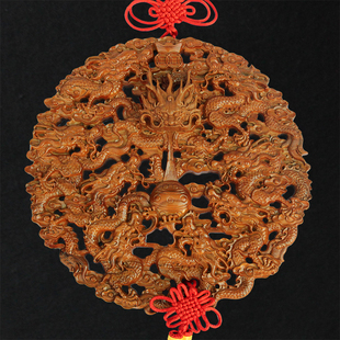 桃木中国结福字挂件九龙实木家居玄关镇宅客厅装饰画壁挂礼品挂饰