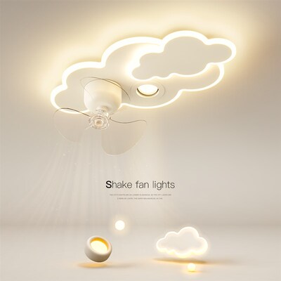创意卧室风扇灯简约现代led吸顶灯云朵客厅餐厅房间202.4新款灯具