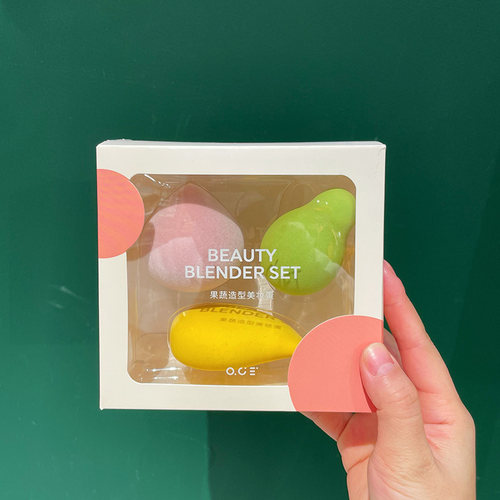 Swanlace精选 彩虹色果蔬造型美妆蛋柔软亲肤化妆棉干湿两用粉扑