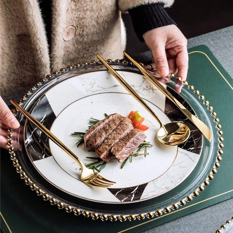 牛排餐具套装创意西餐餐盘陶瓷北欧早餐盘家用菜盘子平盘甜品摆盘,纺织面料/辅料/配套,服装加工设备,淘宝优惠券,粉丝福利购,淘宝优惠卷