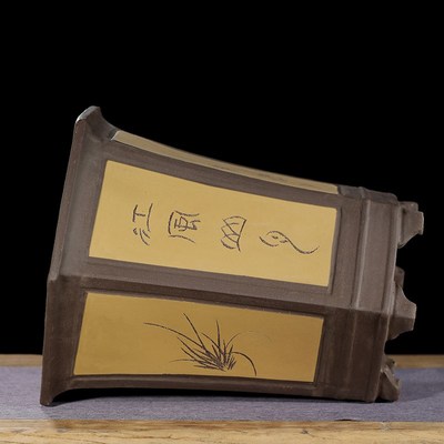 六角紫砂花盆大口径30以上花盆高款兰花专用花盆陶瓷花盆特价清仓