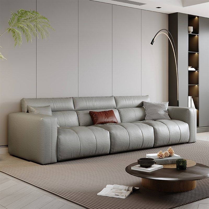 意式极简猫爪皮客厅沙发组合轻奢现代简约大小户型奶油风皮艺沙发