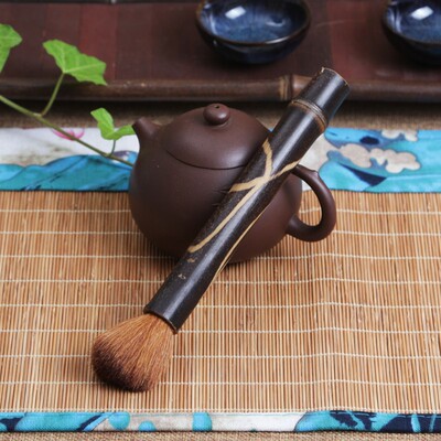 斑点斑竹根养壶笔茶刷子 炭化竹鞭竹节茶盘扫 功夫茶具木质零配件