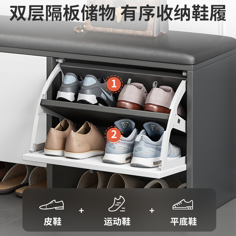 换鞋凳家用进门口入户鞋柜可坐式换穿鞋凳长条凳一体超薄翻斗鞋架
