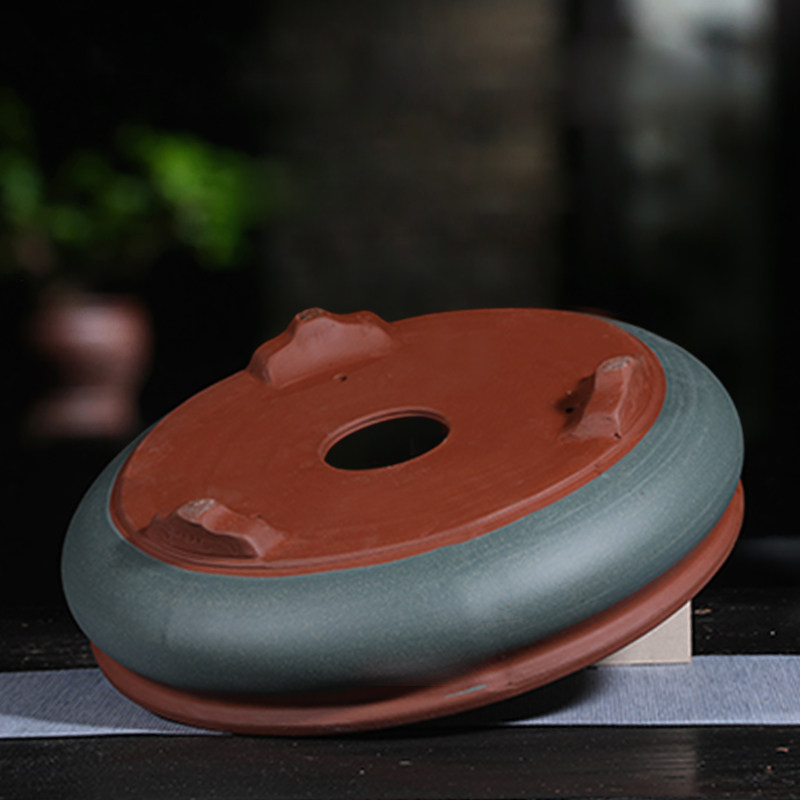 紫砂悬崖盆景花盆种花花盆阳台专用榕树陶瓷花盆大号特大口径清仓