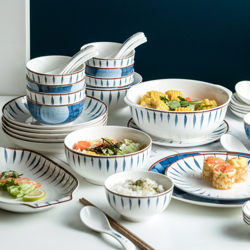 日式碗碟吃饭碗套装创意餐具家用现代乔迁礼盒组合宿舍筷子碗盘子,搬运/仓储/物流设备,其他起重搬运设备,淘宝优惠券,粉丝福利购,淘宝优惠卷