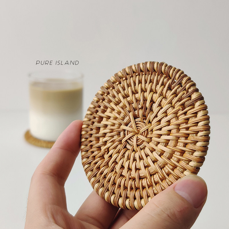 白屿 越南藤编杯垫手工编织隔热垫茶垫杯托美食拍摄道具防烫垫子,搬运/仓储/物流设备,其他起重搬运设备,淘宝优惠券,粉丝福利购,淘宝优惠卷