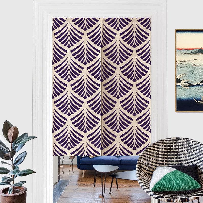 日式门帘隔断帘厨房洗手间w挡风半截布艺日系装饰门帘免打孔