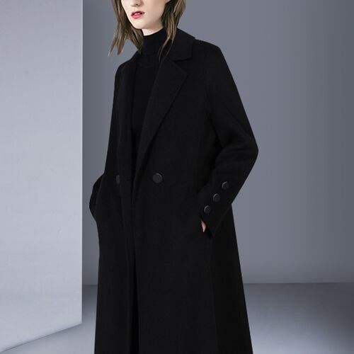 气质法式赫本风零羊绒大衣女2021秋冬修身显瘦羊毛呢子外套中长款