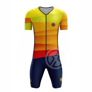 短袖骑行服男春夏秋山地公路自行车服铁人三项运动服高Z质量连体