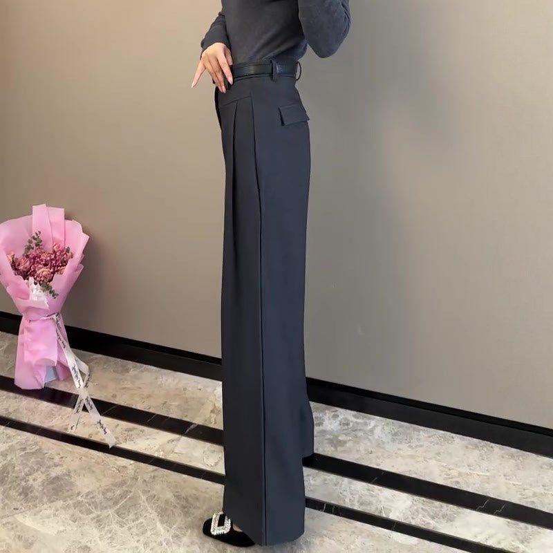 灰色大码宽松百搭西装阔腿裤女2025年春季新款高腰遮肉时尚直筒裤,女装/女士精品,大码半身裙,淘宝优惠券,粉丝福利购,淘宝优惠卷
