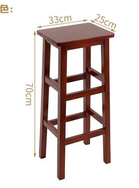 商用酒椅吧实木凳方凳复工高脚凳台吧椅家用高凳木子四方凳餐MUD桌MC