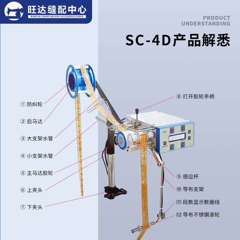 侧送四段六段电脑张松紧送器带机送丈巾器机送橡筋机力输送侧送上