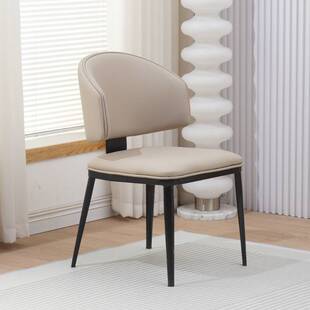 家用餐椅 设计师款意式简约靠背网红款餐厅岛台皮质软包餐桌椅