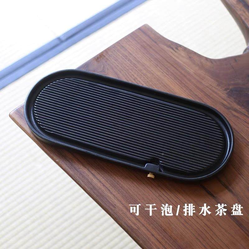 雷半壶清欢丨日式枯水陶瓷茶山壶承小号茶台QWQ10262 盘蓄水简约