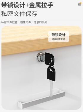 #办室文件桌下收纳柜办公柜包置物边柜公抽屉柜木BG003801质柜带