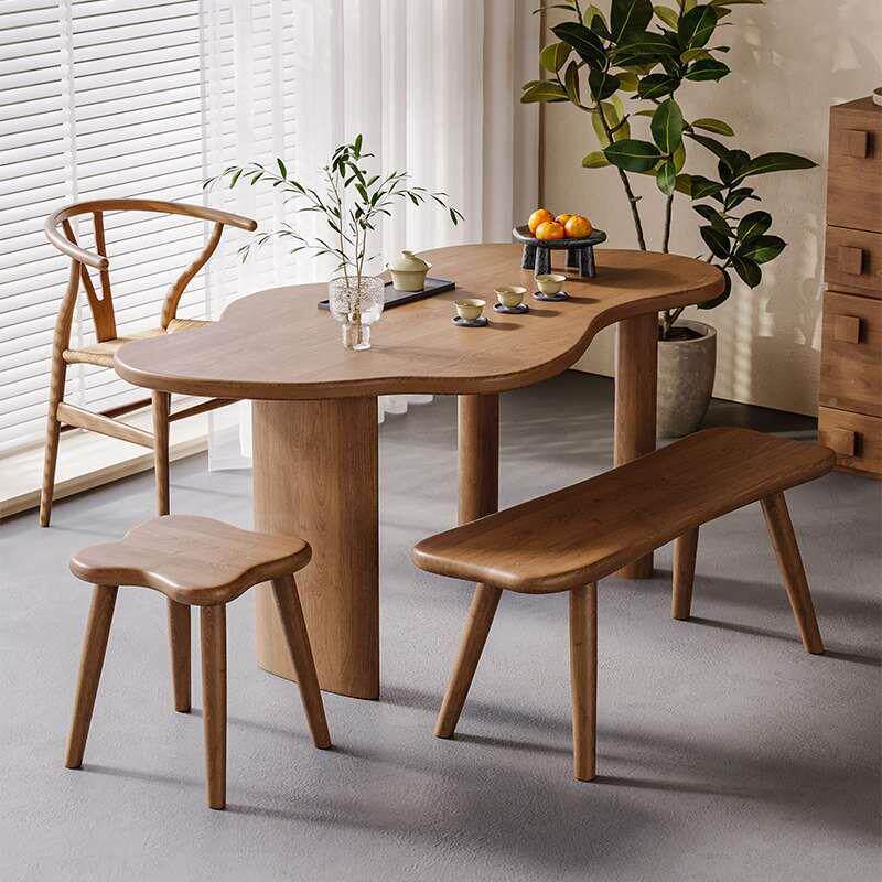 吉实小木阳台精致桌椅组合茶2025新款客MKB厅家用创意异形小赠型
