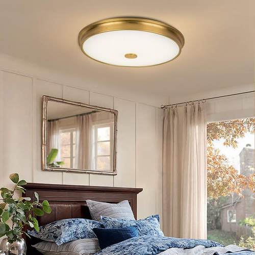 简3010美式代吸顶灯 LED形卧室吸顶过道圆灯温馨现约铁艺阳台书房