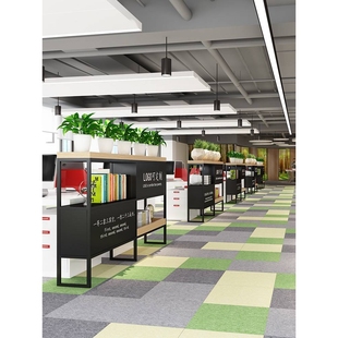 网红隔断置物架办公室装饰花架铁艺落地矮隔断屏风卡位展示架书架