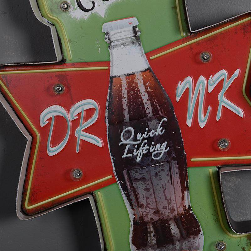 复古铁艺壁饰 LE灯个酒吧 性西餐铁艺LEDD厅示装饰品挂件方向指牌