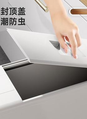 厨房橱柜米箱嵌入式04不锈钢抽桶式窄米缸屉抽拉米CRZ米柜拉篮真