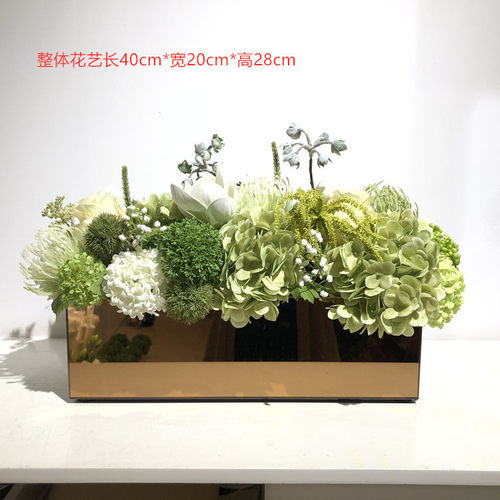长条桌会议桌仿真花艺套餐 售楼部样板间餐桌玄关软装花艺摆件