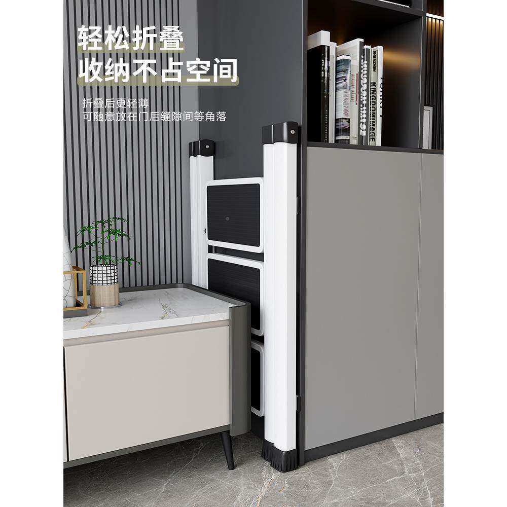 子家用叠伸缩人麦太保字折梯室内多功登高能爬梯加厚楼垒梯三梯四