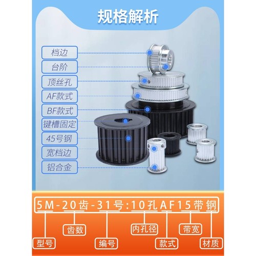 胀紧套同步轮8M-24/25/30/40齿免键钢30带现货涨紧套同步带轮