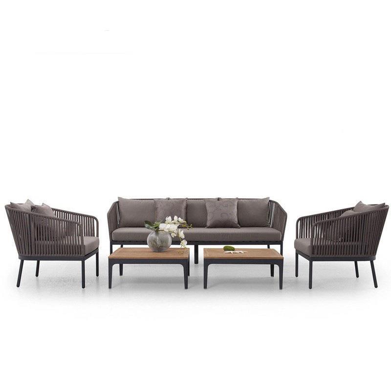 户外沙组发庭院台藤编沙发788室外台休阳闲藤椅防露水沙发合三件