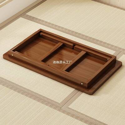 式茶JC-PCJ-0几折叠榻飘小窗小桌子炕桌卧地免安装实木矮日桌家用