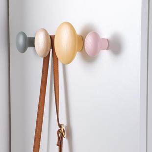 W8约原木简衣柜外侧衣面挂钩粘免打孔挂钩莫兰迪实柜子免钉无痕钩