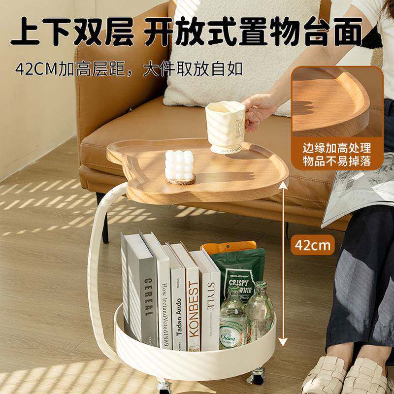 轻奢发边几客萌熊边几移动小推车茶床几沙小桌子卧室头柜厅推车置