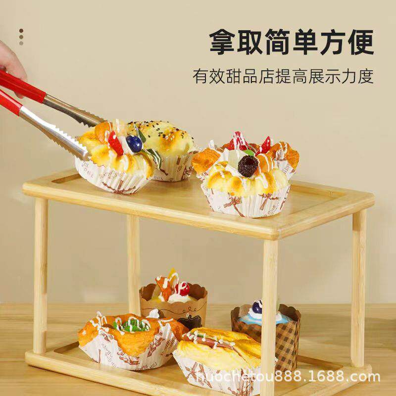 田园风格自助餐厅 下午茶歇蛋糕 甜境楠竹糕点品展示架 源头厂 工