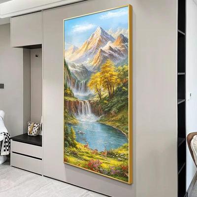 聚宝盘入户玄关装挂饰画轻奢廊过对道山水画XG-0089壁走画正门背