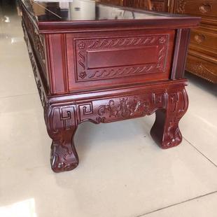 电菠萝格实木视柜中式 小户型客古厅743地柜仿花典雕花储物梨色电