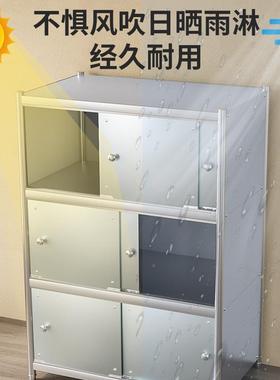 不锈F5M75183钢柜子储柜物带物门厨房纳货架置架落地多层收有门