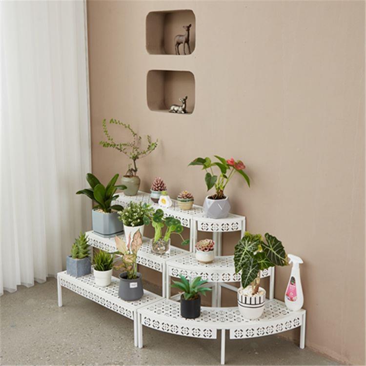 台花架子铁艺阶梯角阳落式多454层多肉室内客厅置户外弧地形物花