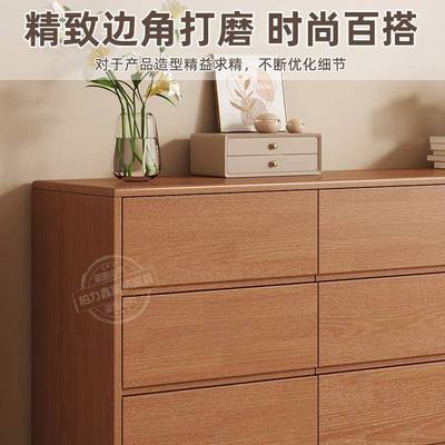 l橡胶木实木斗柜五斗柜七斗卧室收62003纳柜电视柜s柜F抽屉储物