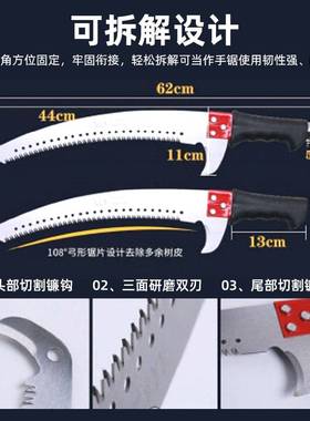 跨境绝缘高枝锯修整园林果树树木修枝器绿色修枝锯绝缘高空锯