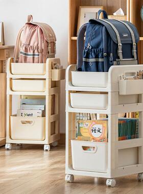 旋转置带动轮塑料物架加厚可移收纳书SD9191桌边小推车家本用落地