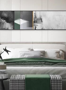 城市浮影现代简床约卧装室饰画主卧头墙画艺JSS-术挂画抽象绿壁色