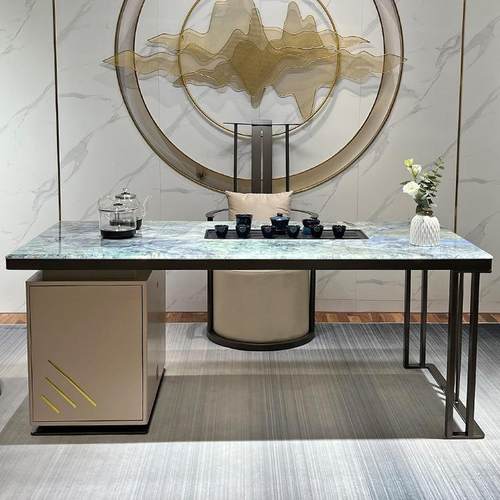 新中动式茶桌全自桌围炉煮茶桌子简套约家用小茶台岩CQZ板台茶桌