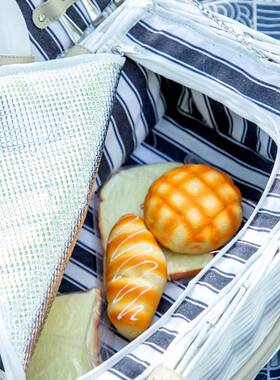 野餐篮子藤带餐具野餐筐提带编盖保物温收纳手筐旅PBS行户外露营