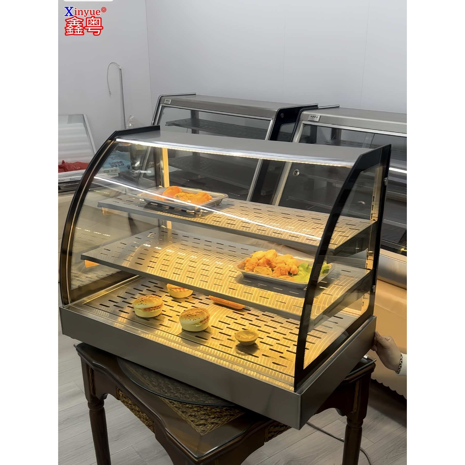 商用加热保温柜恒温展示小型保湿箱汉堡蛋挞炸鸡早餐热风循环展柜