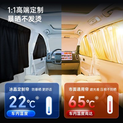 适用于卡罗拉锐放荣rav4凯美瑞CHR汽车遮阳窗帘侧滑轨道防晒隔热