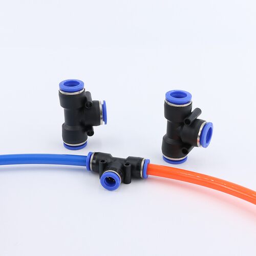 气动接头PU气管6软管4快速8三叉三插10mm塑料16mmT型三通PE12快接