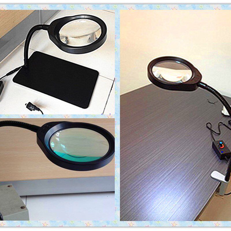 磁性底座机床照明工作台灯放大镜手机电脑维修5-8倍放大镜PD-032B